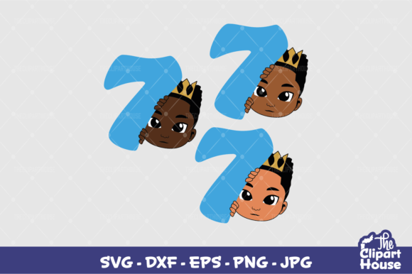 7th Birthday Boy Peek Graphics for Crafts