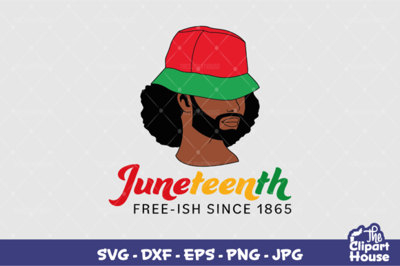 Juneteenth Bucket Hat Man Text Graphics for Crafts