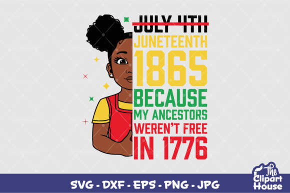 Juneteenth Freedom Girl Graphics for Crafts