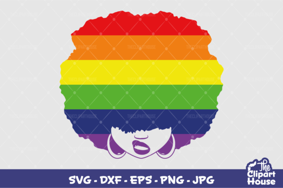 LGBT Afro Smirk Graphics for Crafts