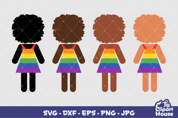 LGBT Afro Stick Woman Graphics for Crafts