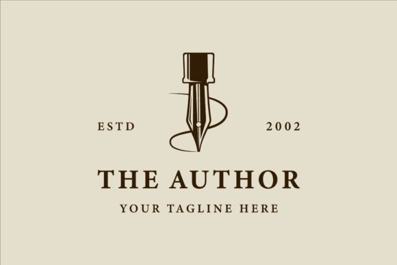 Pen Logo Vintage Vector Illustration: Graphics & Logos for Creative Sellers