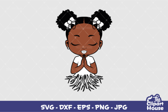 Praying Roots Black Girl Graphics for Crafts