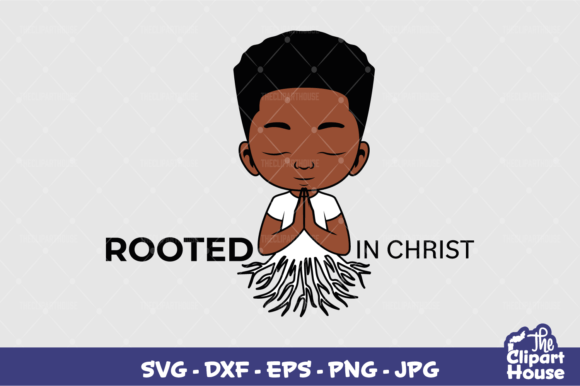 Rooted in Christ Black Boy Graphics for Crafts